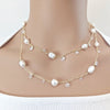 Freshwater Pearl Gold Chain Necklace - CHOMEL