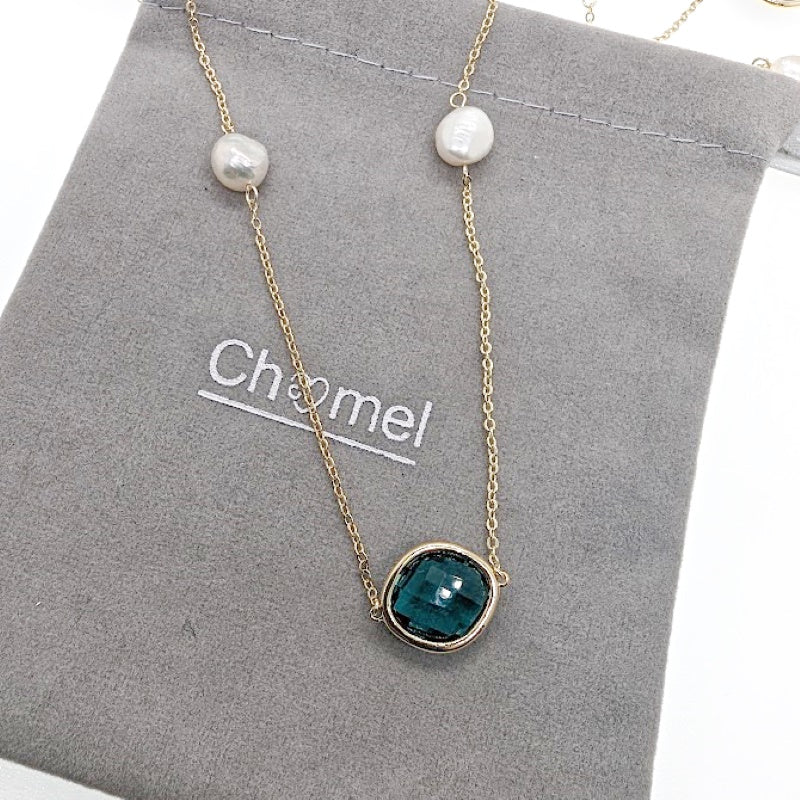 Freshwater Pearl Gold Chain Necklace - CHOMEL