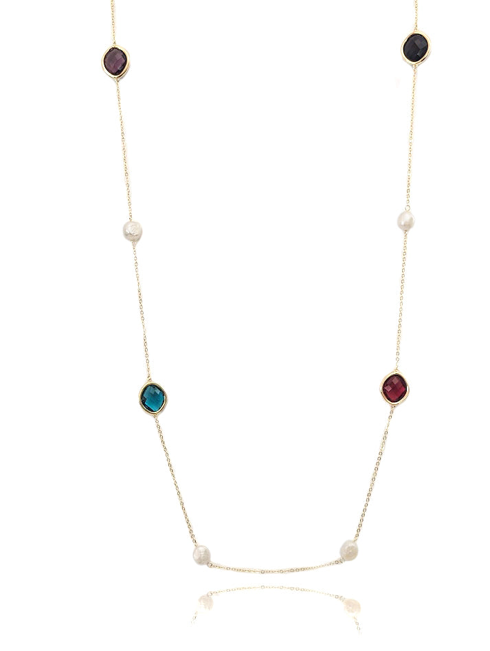 Freshwater Pearl Gold Chain Necklace - CHOMEL