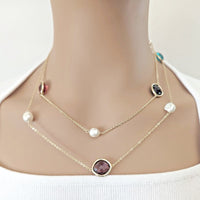 Freshwater Pearl Gold Chain Necklace - CHOMEL