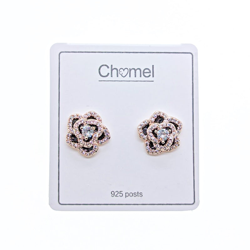 Flower Cubic Zirconia Earrings - CHOMEL