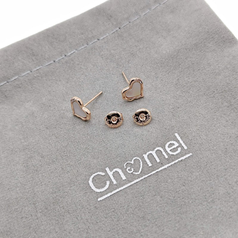 Heart Mother of Pearl Earrings - CHOMEL