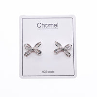 Ribbon Cubic Zirconia Earrings - CHOMEL