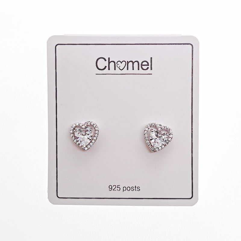 Heart Cubic Zirconia Earrings - CHOMEL