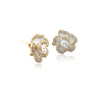 CHOMEL Cubic Zirconia Flower Gold Stud Earrings.