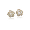 CHOMEL Cubic Zirconia Flower Gold Stud Earrings.