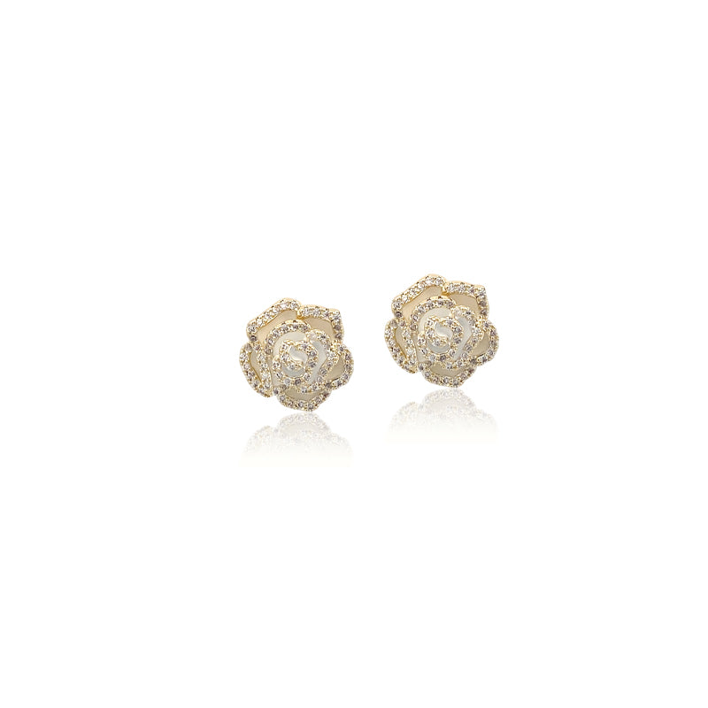 Flower Cubic Zirconia Earrings - CHOMEL