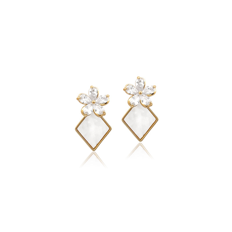 Mother of Pearl Gold Earrings - CHOMEL