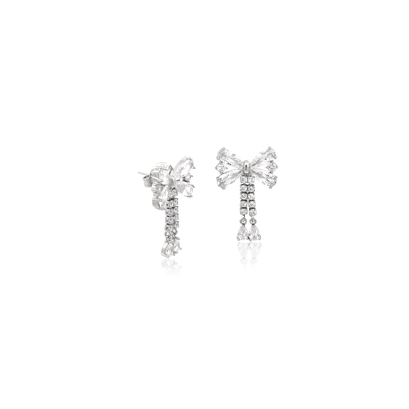 Ribbon Cubic Zirconia Earrings - CHOMEL