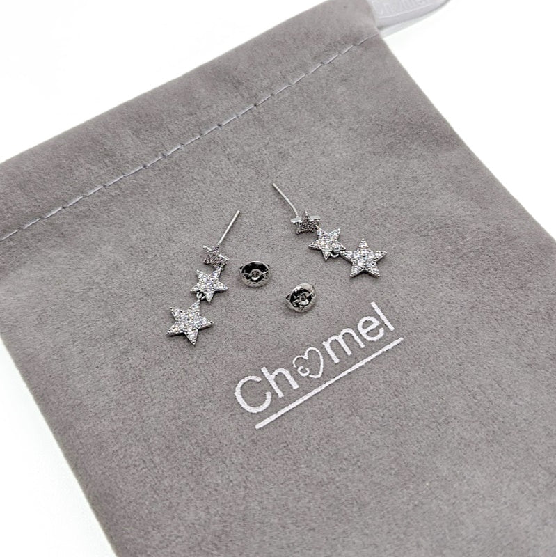 Star Cubic Zirconia Stud Earrings - CHOMEL