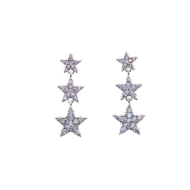 Star Cubic Zirconia Stud Earrings - CHOMEL