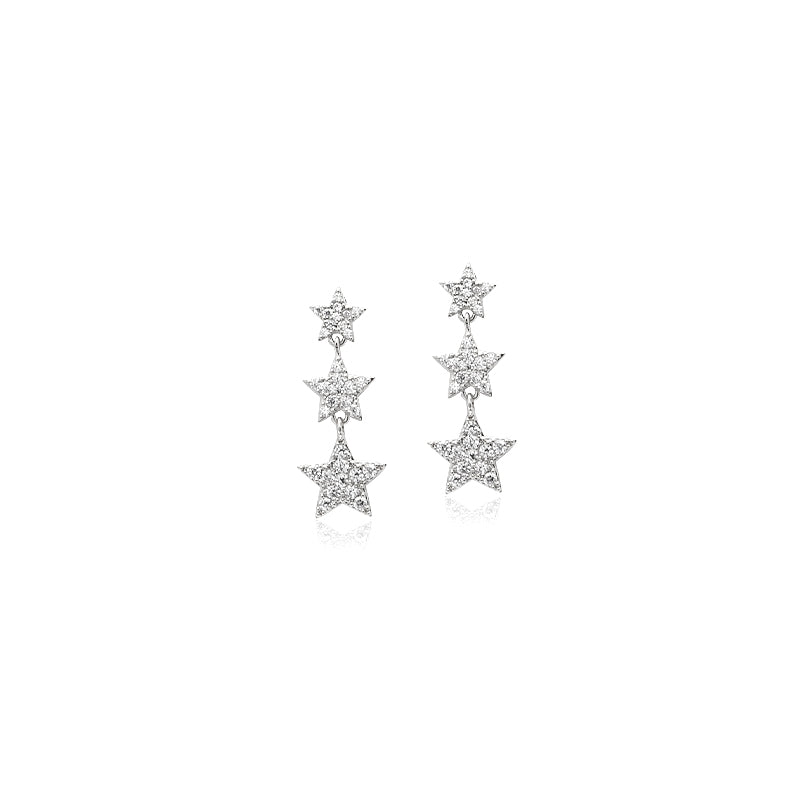 Star Cubic Zirconia Stud Earrings - CHOMEL