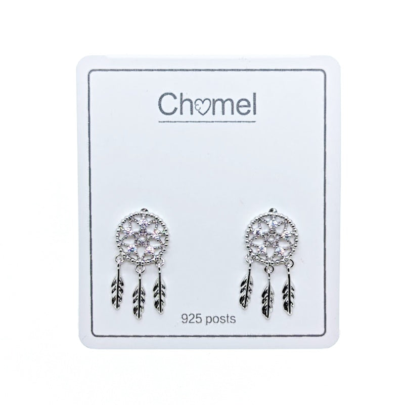 Dreamcatcher Cubic Zirconia Earrings - CHOMEL