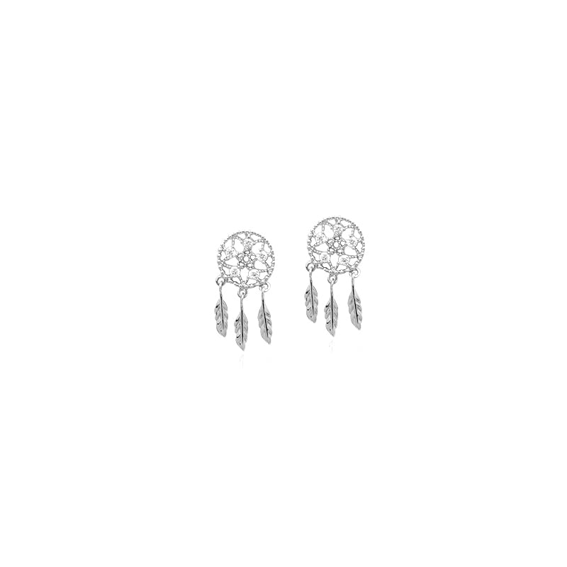 Dreamcatcher Cubic Zirconia Earrings - CHOMEL