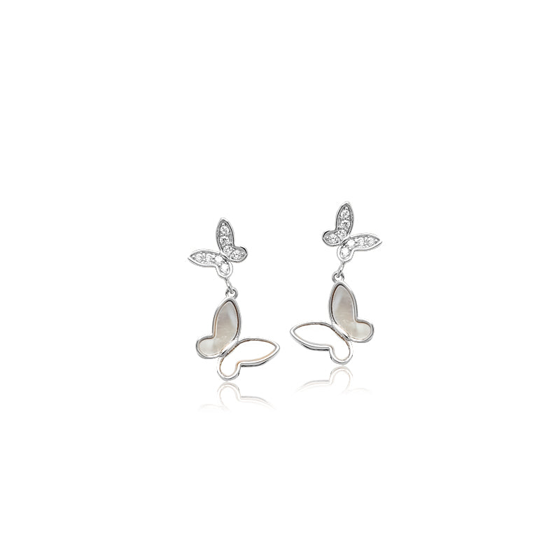 Butterfly Mother of Pearl Earrings - CHOMEL