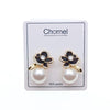 CHOMEL Pearl Flower Gold Earrings