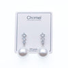 CHOMEL Pearl Drop Rhodium Earrings