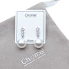 CHOMEL Pearl Drop Rhodium Earrings