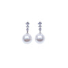 CHOMEL Pearl Drop Rhodium Earrings