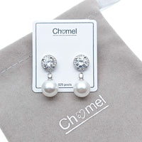 CHOMEL Pearl Cubic Zirconia Drop Earrings