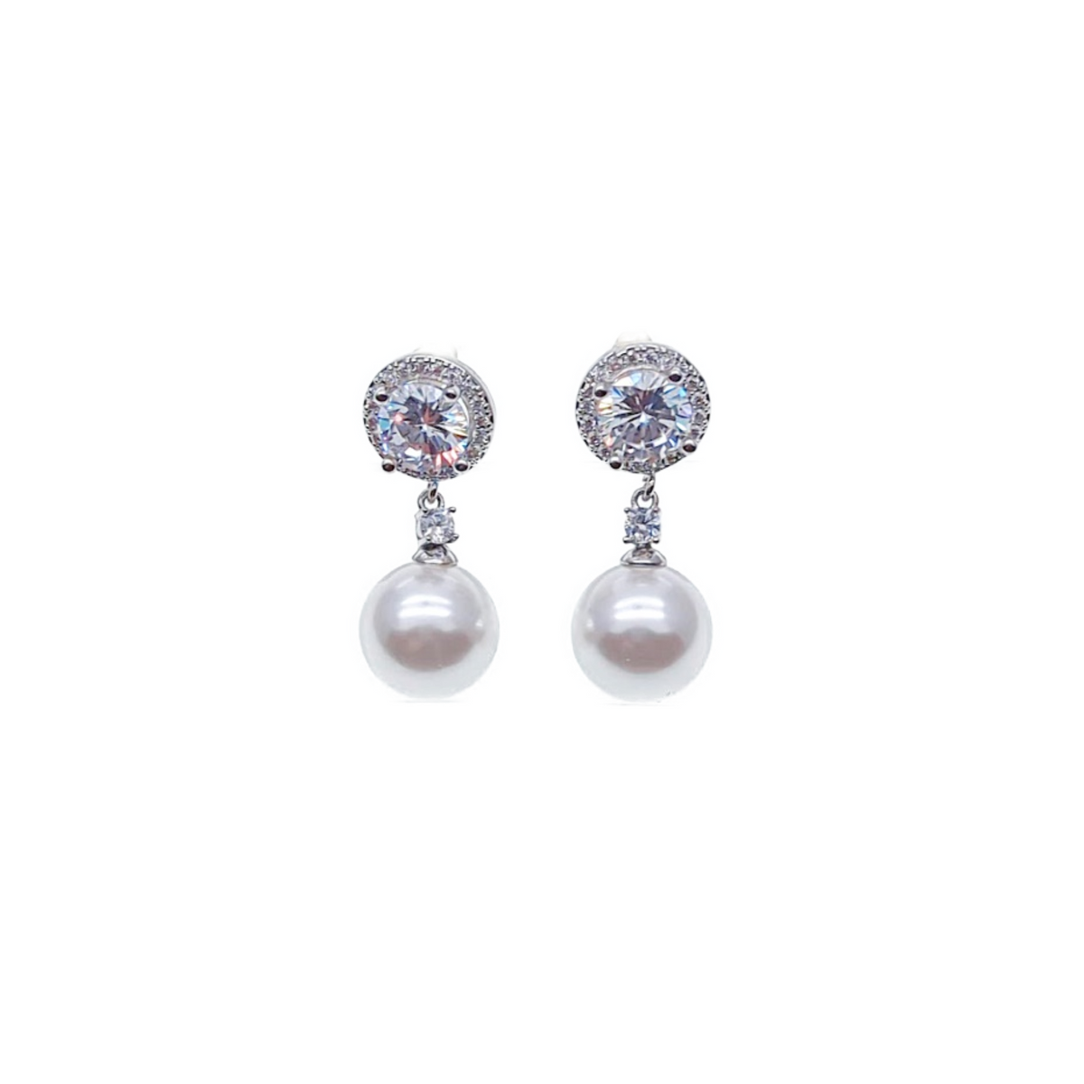 CHOMEL Pearl Cubic Zirconia Drop Earrings