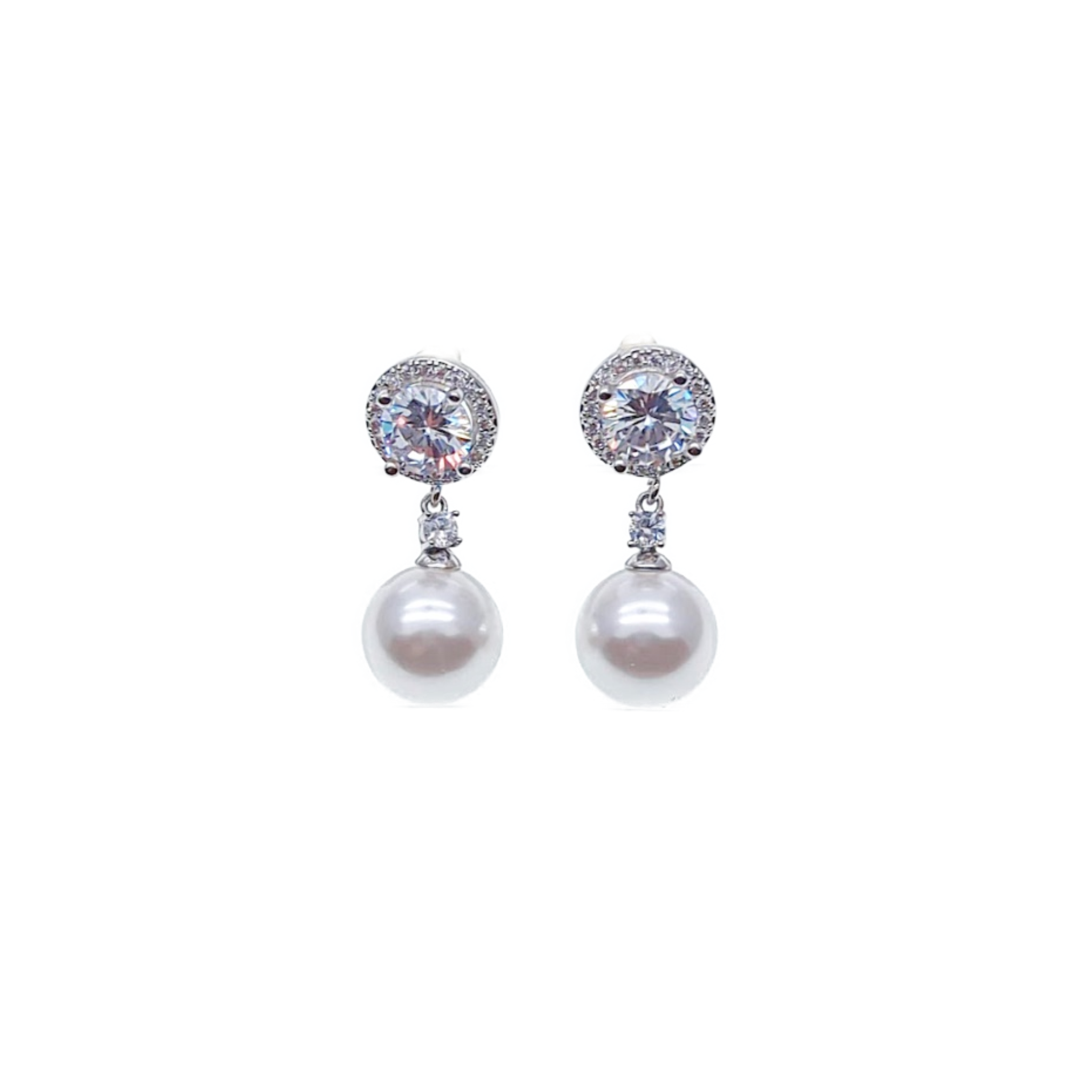 CHOMEL Pearl Cubic Zirconia Drop Earrings