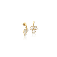 Leaf Clover Simulated Moonstone Earrings - CHOMEL