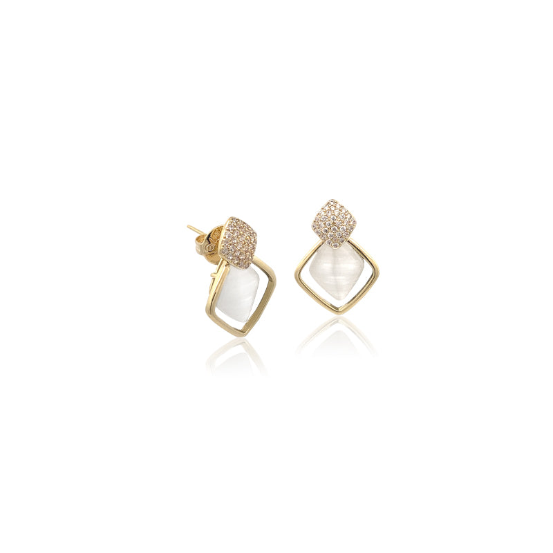 Simulated Moonstone Earrings - CHOMEL