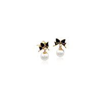 Ribbon Pearl Earrings - CHOMEL