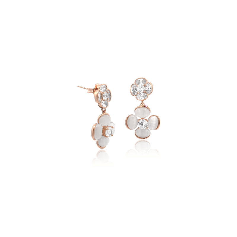 Flower Simulated Moonstone Earrings - CHOMEL