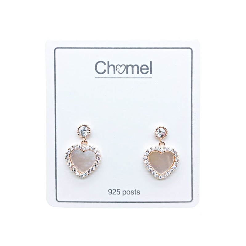 Heart Mother of Pearl Earrings - CHOMEL