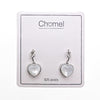 Heart Mother of Pearl Rhodium Earrings - CHOMEL