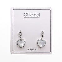 Heart Mother of Pearl Rhodium Earrings - CHOMEL