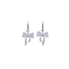 CHOMEL Cubic Zirconia Moonstone Ribbon Rhodium Earrings