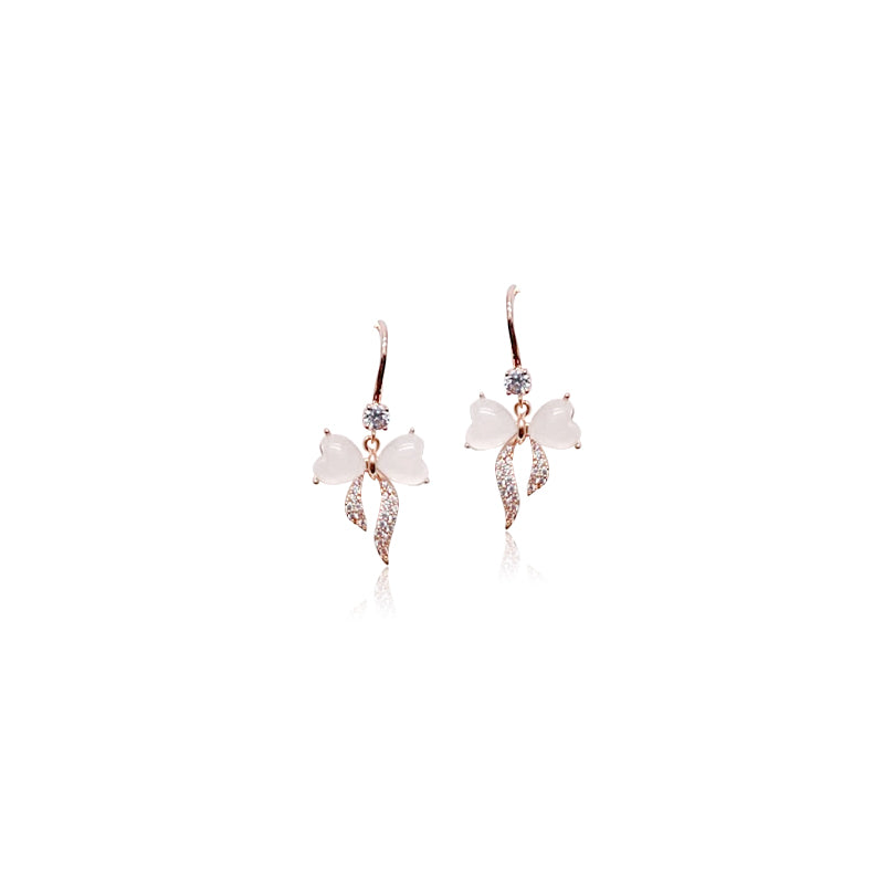 Ribbon Cubic Zirconia Earrings - CHOMEL