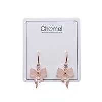 CHOMEL Cubic Zirconia Moonstone Ribbon Hook Earrings