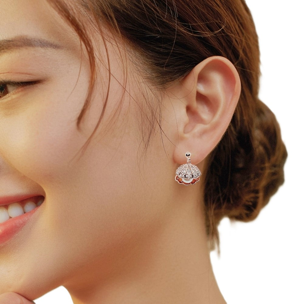 Shell Cubic Zirconia Earring - CHOMEL