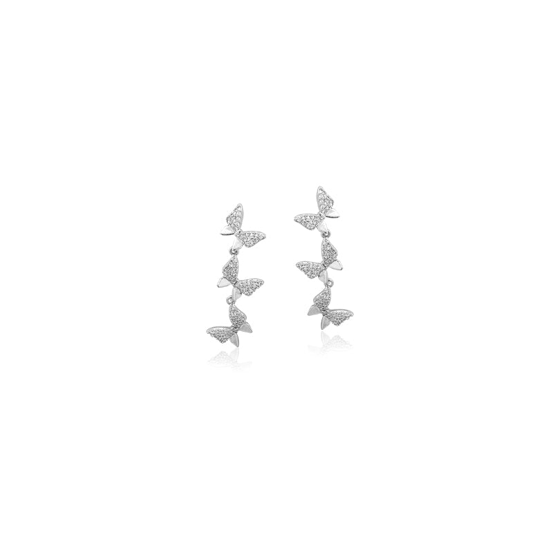 Butterfly Cubic Zirconia Earrings - CHOMEL
