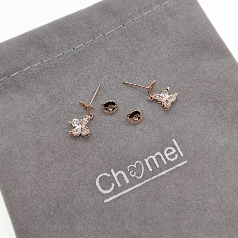 Butterfly Cubic Zirconia Earrings - CHOMEL