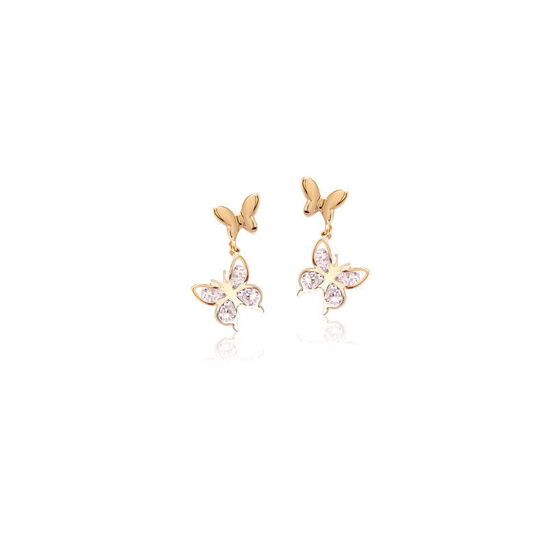 Butterfly Cubic Zirconia Earrings - CHOMEL