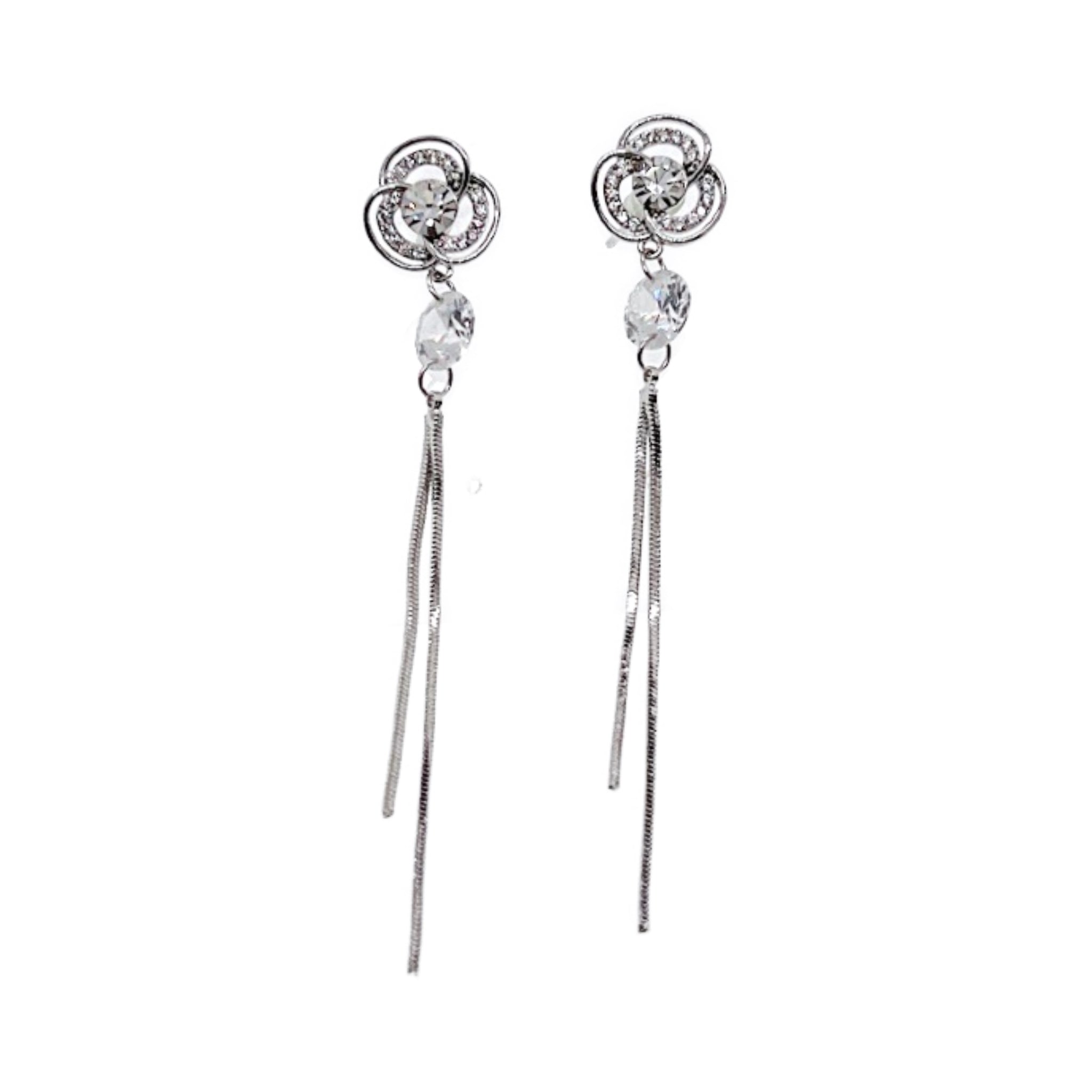 Flower Cubic Zirconia Earrings - CHOMEL