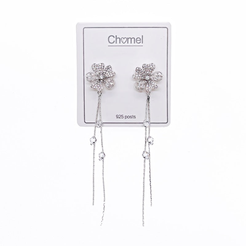 Flower Cubic Zirconia Earrings - CHOMEL