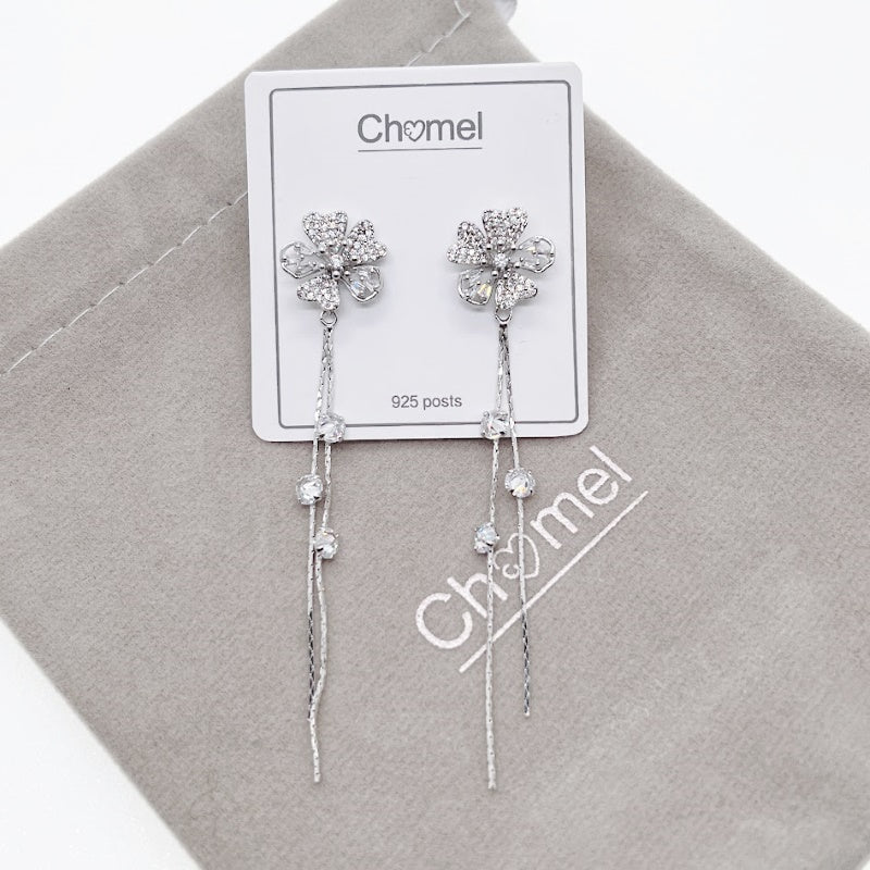 Flower Cubic Zirconia Earrings - CHOMEL