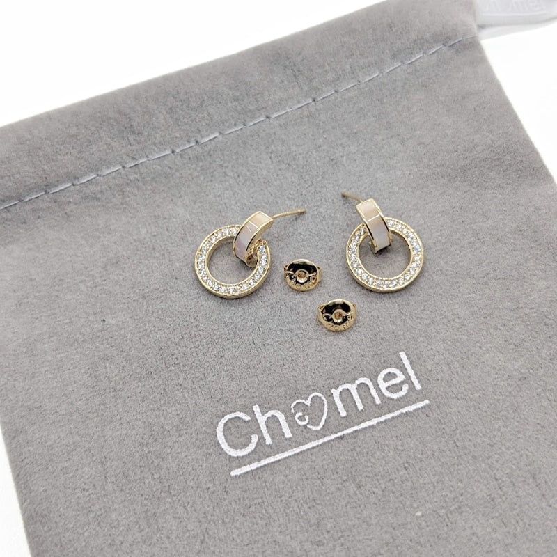 Mother of Pearl Gold Earrings - CHOMEL