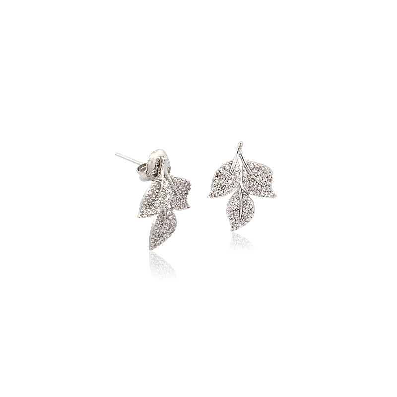 Leaf  Cubic Zirconia  Earrings - CHOMEL