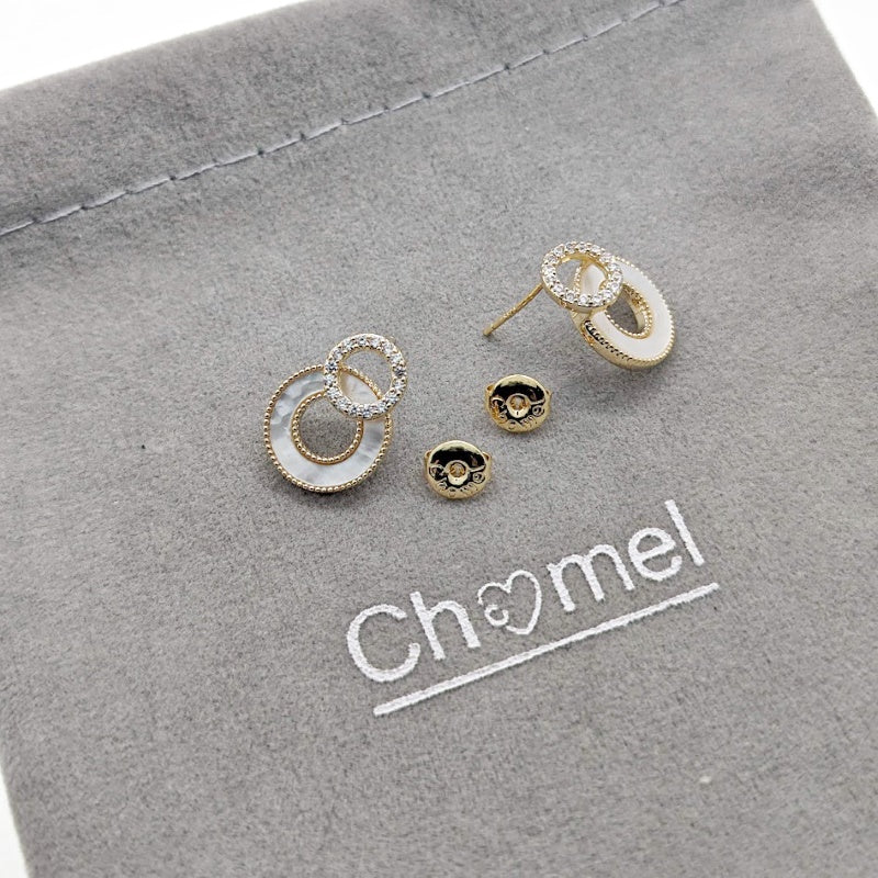 Mother of Pearl Gold Earrings - CHOMEL