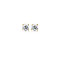 8mm cubic zirconia solitaire stud earring rosegold