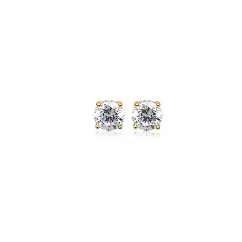 8mm cubic zirconia solitaire stud earring rosegold