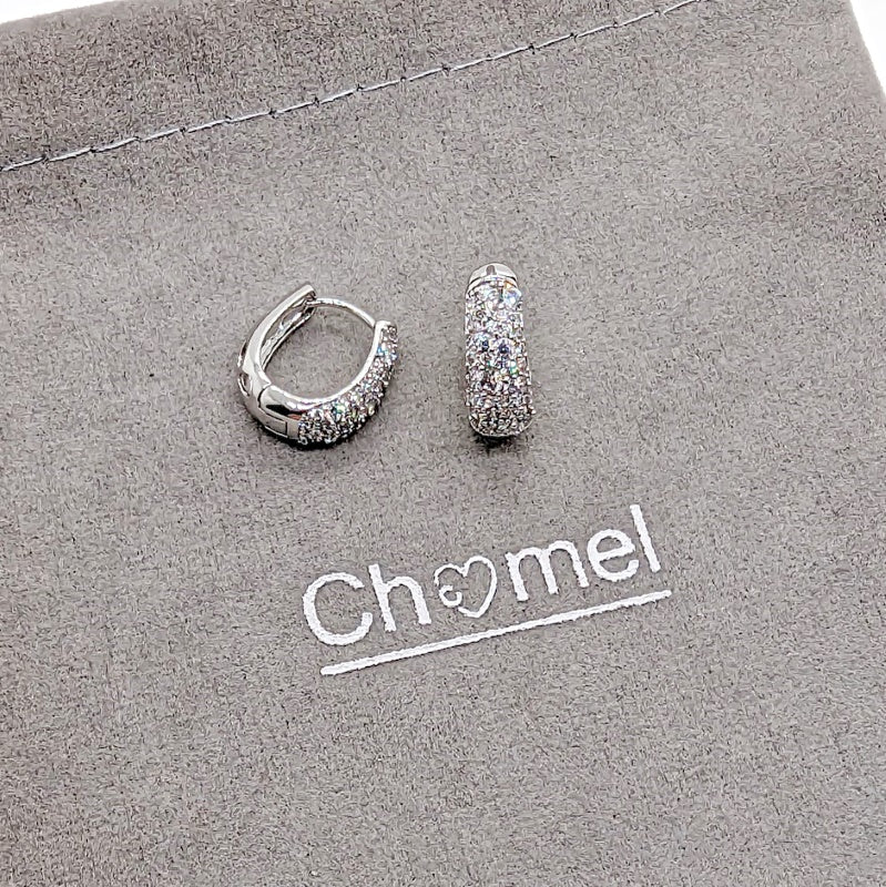 Cubic Zirconia Hoop Earrings - CHOMEL