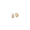 CHOMEL Mother of Pearl and Cubic Zirconia Gold Plated finish hoop earrings.